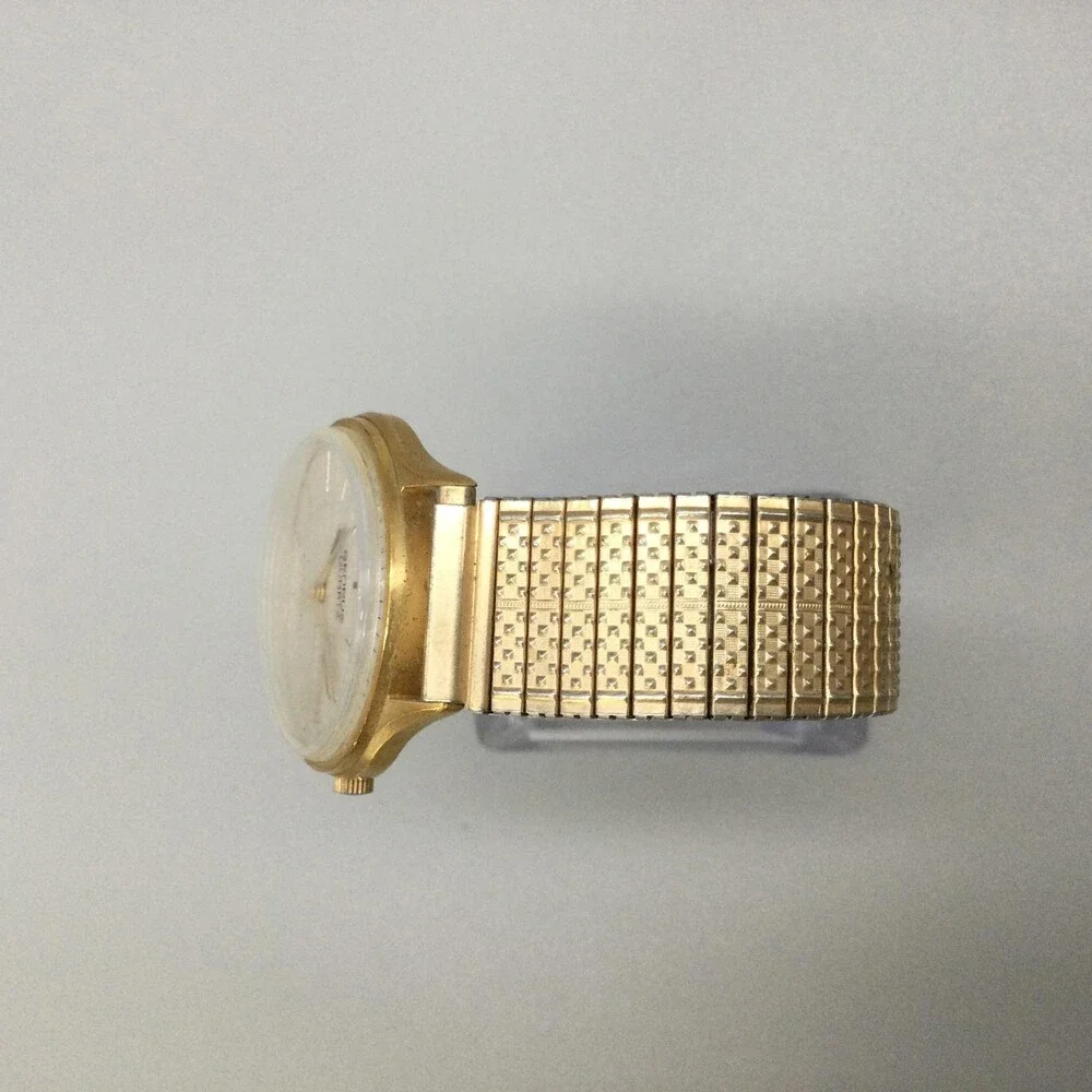 Vintage Benrus Citation Mens Watch 34mm Gold Tone 3 Star NOT RUNNING FOR PARTS